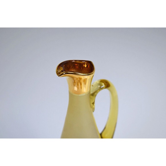 Bohemian Glass Czechoslovakia Gold Boho MCM Decanter/Pitcher + Glasses w/Labels - Picture 6 of 12